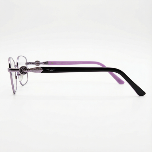 Tommy Fashion Elegant Metal Optical Frame – Dark Lilac & Lilac