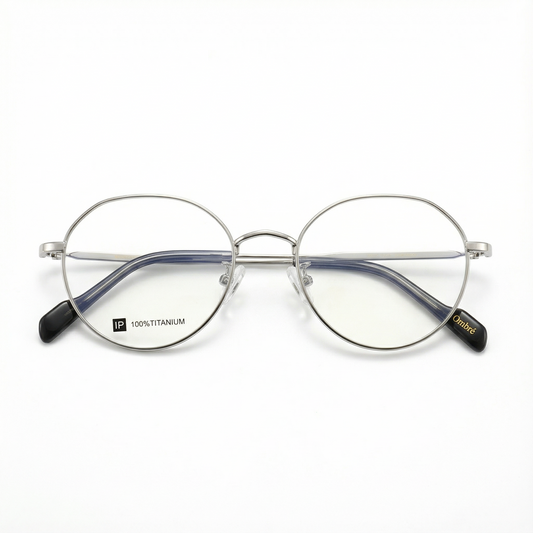 Ombre 100% Titanium Ultra-Light Round Optical Eyeglasses – Premium Metal Frame