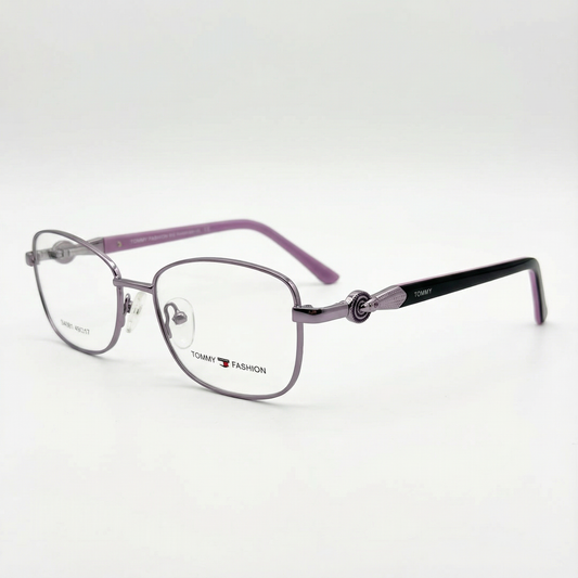 Tommy Fashion Elegant Metal Optical Frame – Dark Lilac & Lilac